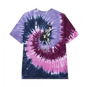 Playboy Ace of Spades Tie-Dye T-shirt Heren Paars | PLBY-593267