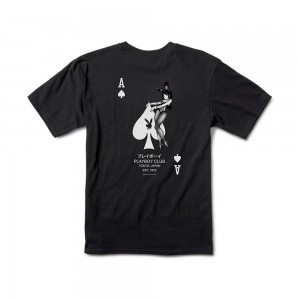 Playboy Ace of Spades T-shirt Heren Zwart | PLBY-593108