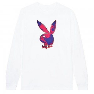 Playboy Andy Warhol Bunny Long Sleeve T-shirt Heren Wit | PLBY-593154