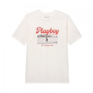 Playboy Desperado American Icon T-shirt Heren Wit | PLBY-593171