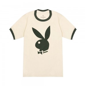 Playboy Klassieke Ringer T-shirt Heren Zwart | PLBY-593186