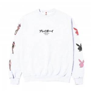 Playboy Logo Sweatshirt Dames Wit | PLBY-592835