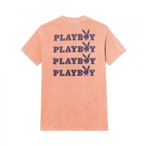 Playboy Peach Grafische T-shirt Heren Koraal | PLBY-593263