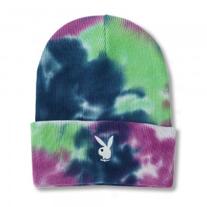 Playboy Rabbit Head Knit Beanie Tie Dye Hoeden Dames Paars | PLBY-592632