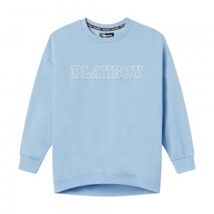 Playboy Rabbit Head Legging Sweatshirt Dames Blauw | PLBY-592875