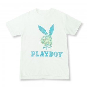 Playboy Static Bunny T-shirt Heren Wit | PLBY-593199