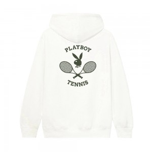 Playboy Tennis Club Hoodie Heren Wit | PLBY-593055