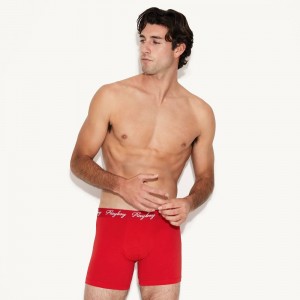 Playboy The Basics Boxer Brief Ondergoed Heren Rood | PLBY-592942