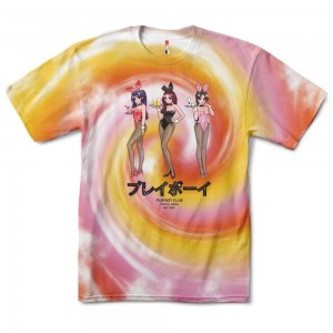 Playboy Tokyo Club Happy Hour Tie-Dye T-shirt Heren | PLBY-593177