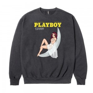 Playboy Tokyo Club Moonlit Sweatshirt Heren Zwart | PLBY-593017