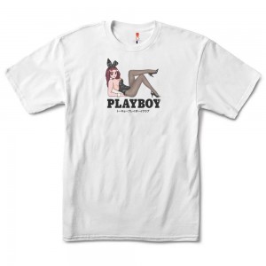 Playboy Tokyo Club Open Late T-shirt Heren Wit | PLBY-593182