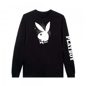 Playboy Webbed Rabbit Head Long Sleeve T-shirt Heren | PLBY-593280