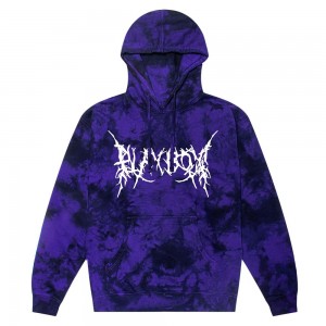 Playboy nchy Masthead tie dye Hoodie Heren Paars Zwart | PLBY-593057