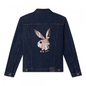 Playboy x John Richmond Denim Jassen Heren Donkerblauw | PLBY-593101