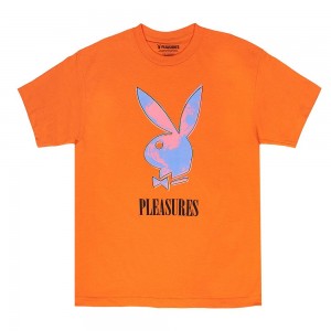 Playboy x Pleasures Pop Art Orange T-shirt Heren Oranje | PLBY-593221