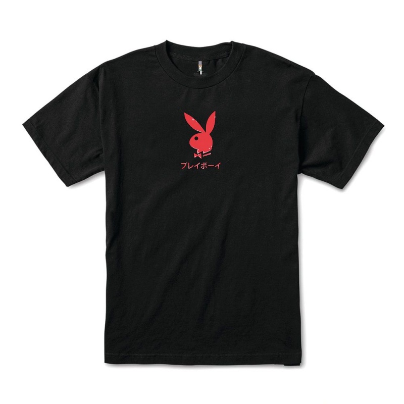 Playboy Ace of Hearts T-shirt Heren Zwart | PLBY-593244