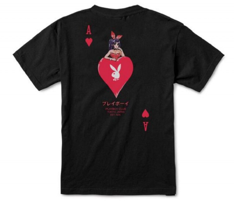 Playboy Ace of Hearts T-shirt Heren Zwart | PLBY-593244