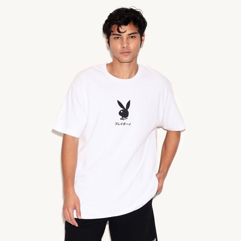 Playboy Ace of Spades -Colo T-shirt Heren Wit | PLBY-593139