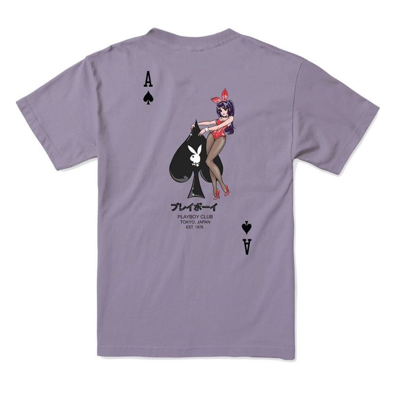 Playboy Ace of Spades -Colo T-shirt Heren Wit | PLBY-593139