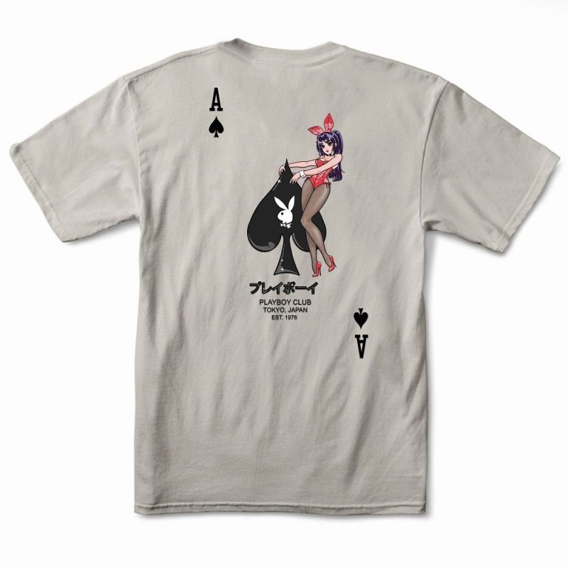 Playboy Ace of Spades -Colo T-shirt Heren Wit | PLBY-593139