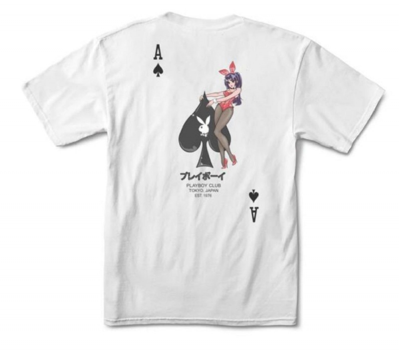 Playboy Ace of Spades -Colo T-shirt Heren Wit | PLBY-593139