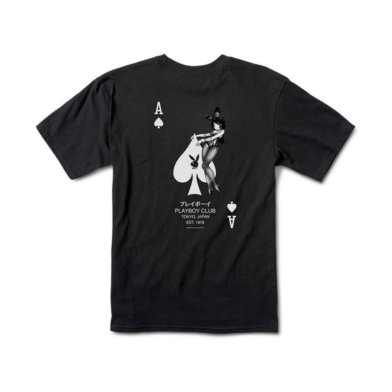 Playboy Ace of Spades T-shirt Heren Zwart | PLBY-593108