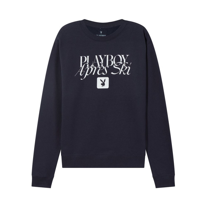 Playboy Apres Ski Sweatshirt Heren Donkerblauw | PLBY-593021