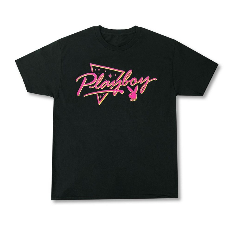 Playboy Bayside T-shirt Heren Zwart | PLBY-593121