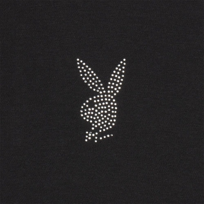 Playboy Bright Bunny Denim Sweatshirt Dames Zwart | PLBY-592866