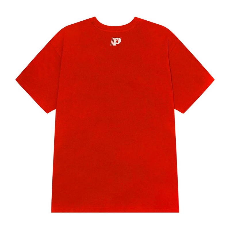 Playboy Campus T-shirt Heren Rood | PLBY-593240