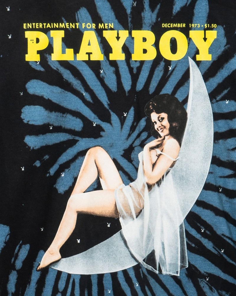 Playboy December 1973 Cover Tie-Dye Long Sleeve T-shirt Heren | PLBY-593172