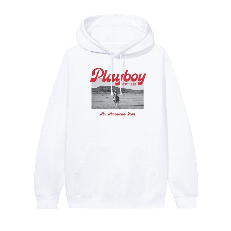 Playboy Desperado American Icon Hoodie Heren Wit | PLBY-593027