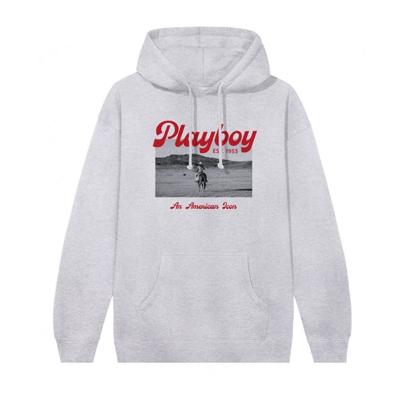 Playboy Desperado American Icon Hoodie Heren Wit | PLBY-593027