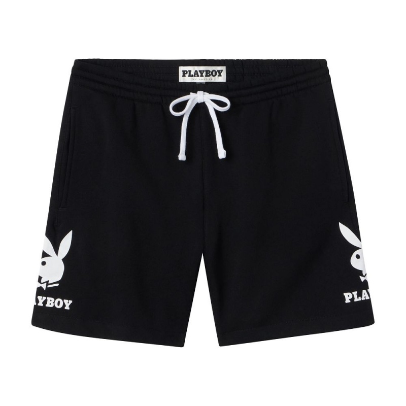 Playboy Double Bunny Korte Broek Heren Zwart | PLBY-592974