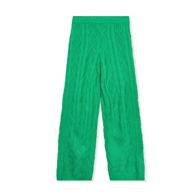 Playboy Fluffy Knit Legging Broek Dames Groen | PLBY-592813