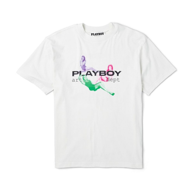 Playboy Illusion T-shirt Heren Grijs | PLBY-593226