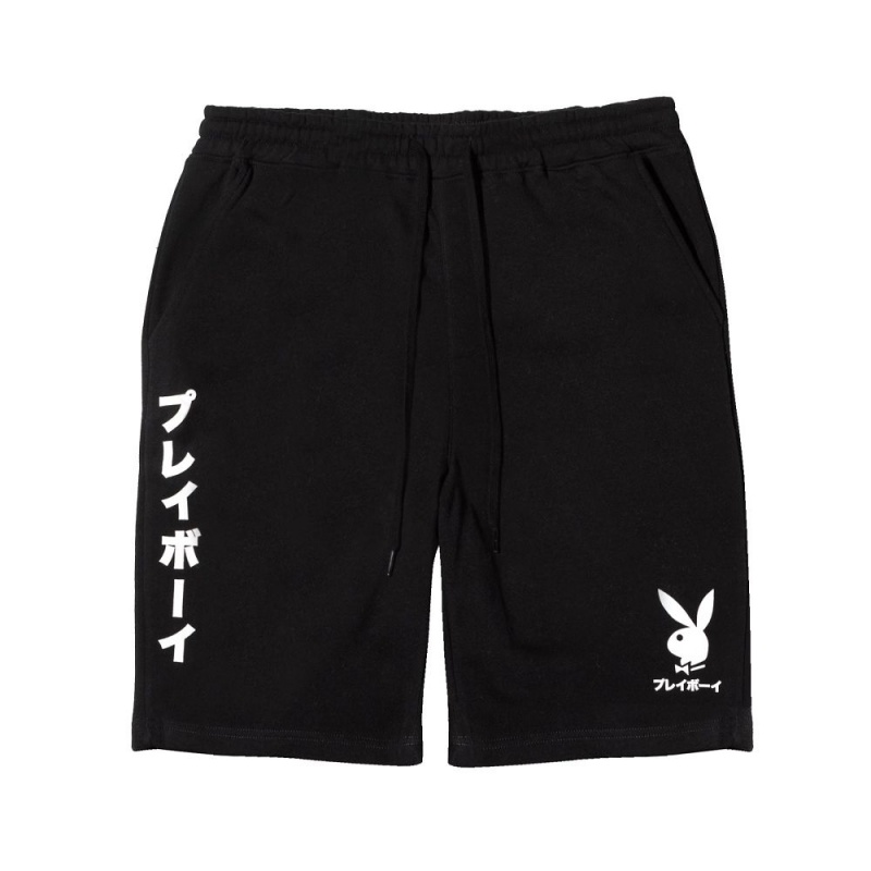 Playboy Japanese Rabbit Head Korte Broek Heren Zwart | PLBY-592943