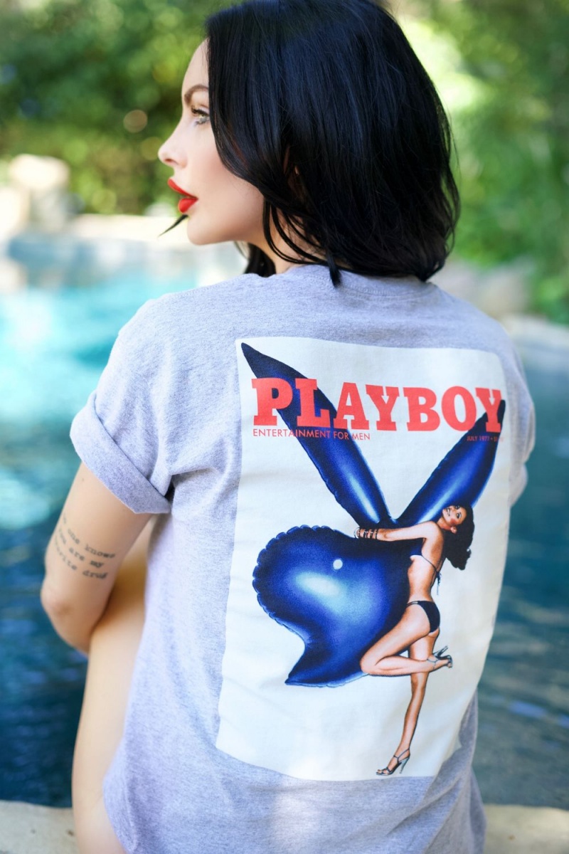 Playboy July 1977 Cover T-shirt Heren | PLBY-593248