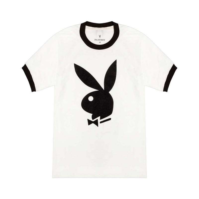 Playboy Klassieke Ringer T-shirt Heren Zwart | PLBY-593186