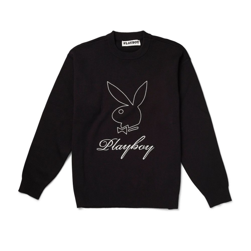 Playboy Klassieke Sweatshirt Heren Zwart | PLBY-593085