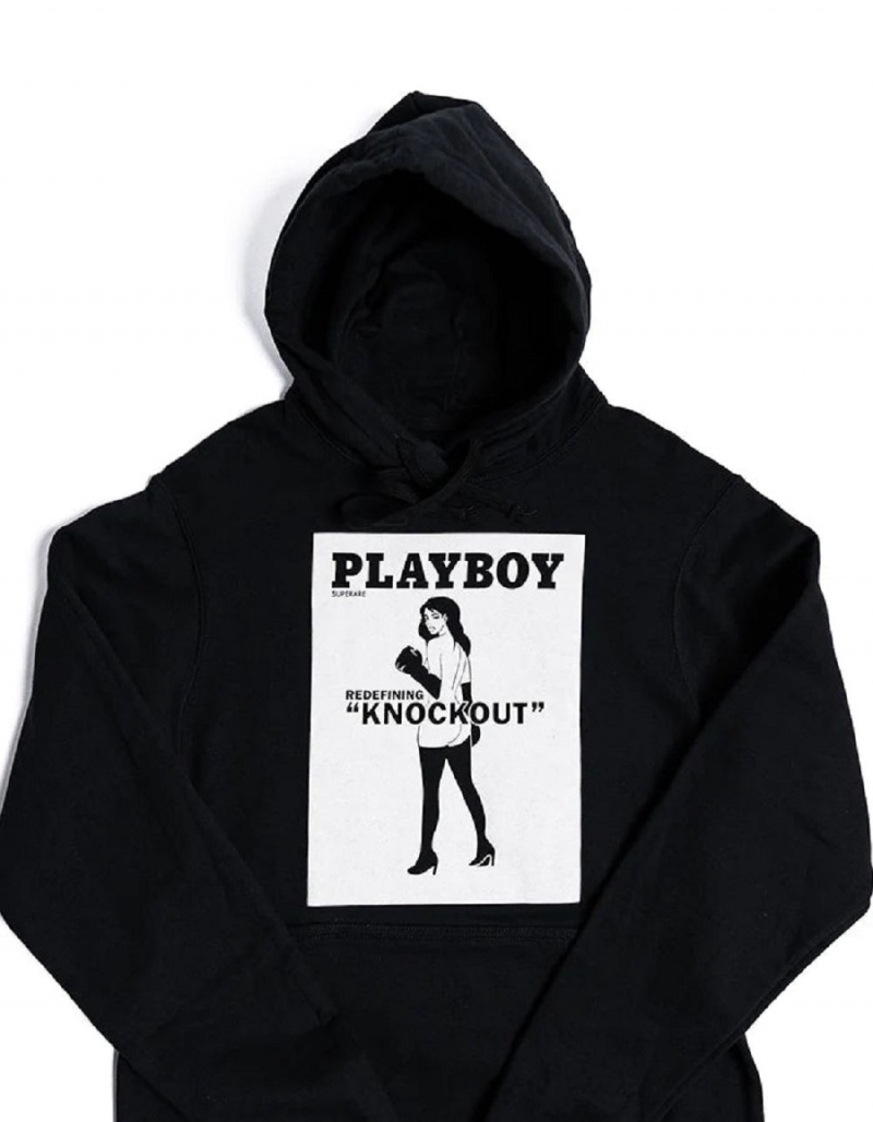 Playboy Knockout Hoodie Heren Zwart | PLBY-593008