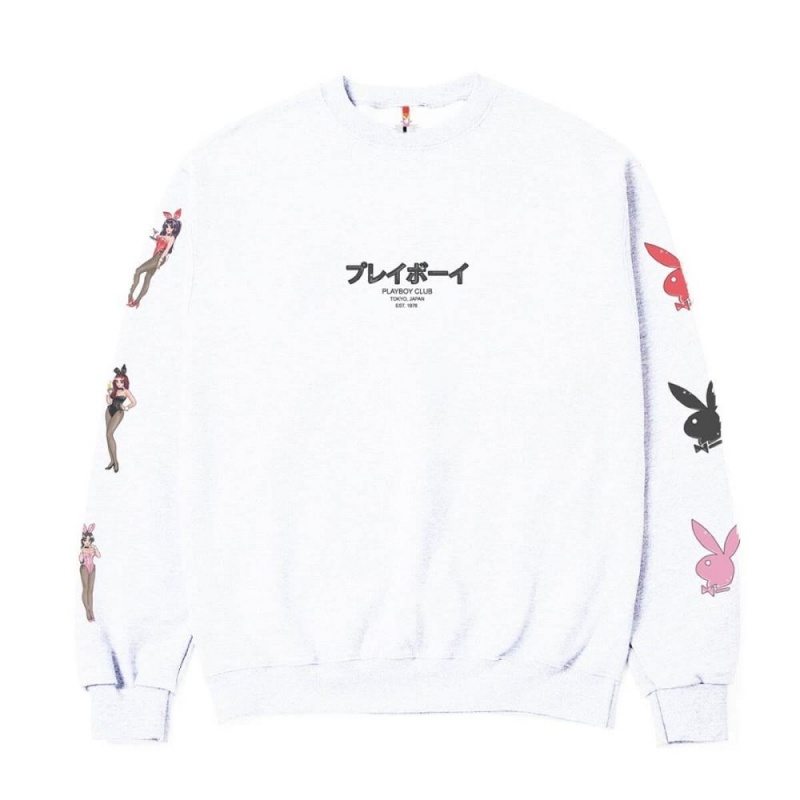 Playboy Logo Sweatshirt Dames Wit | PLBY-592835