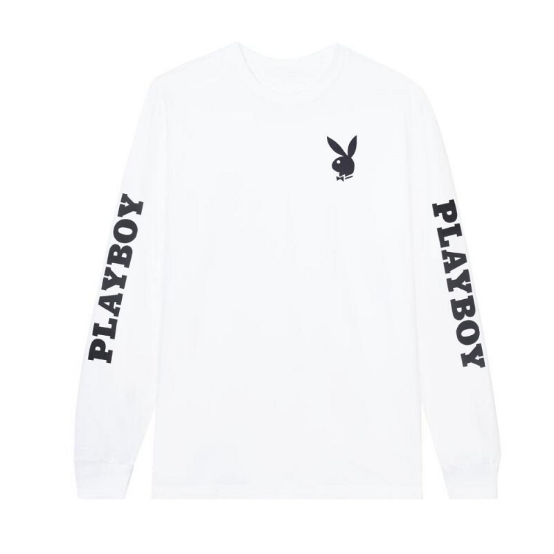 Playboy Masthead & Rabbit Head Long Sleeve T-shirt Heren Zwart | PLBY-593264