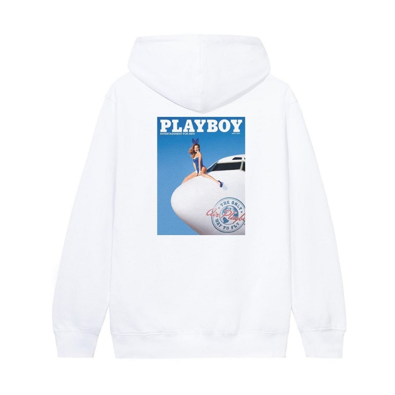 Playboy May 2014 Cover Hoodie Heren Wit | PLBY-593041