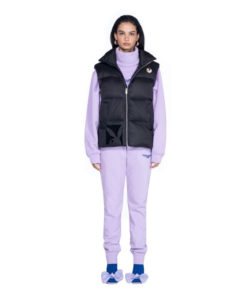 Playboy N950PB Puffer Vest Jassen Heren Zwart | PLBY-593069