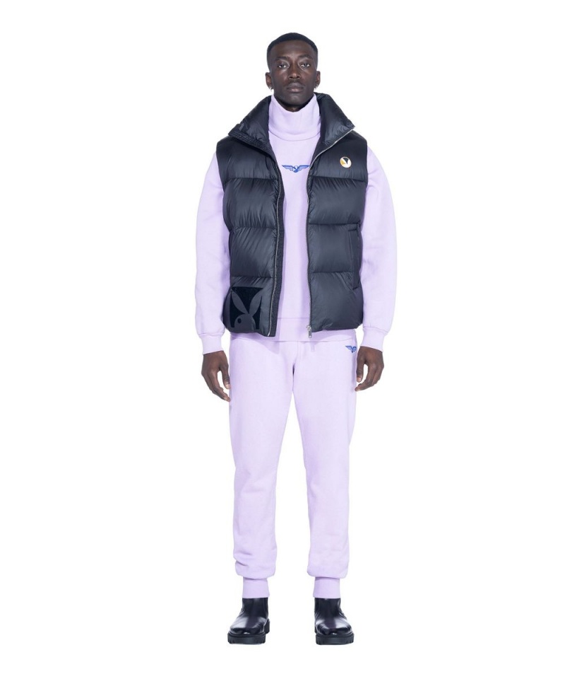 Playboy N950PB Puffer Vest Jassen Heren Zwart | PLBY-593069