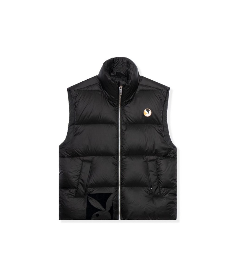 Playboy N950PB Puffer Vest Jassen Heren Zwart | PLBY-593069