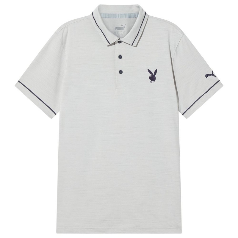 Playboy PUMA GOLF TIPPED PERFORMANCE POLO T-shirt Heren Donkerblauw | PLBY-593181