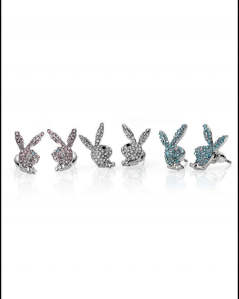 Playboy Playboy Bunny Stud Earrings, Multi-colored 3 Pack Sieraden Dames Gekleurd | PLBY-592622