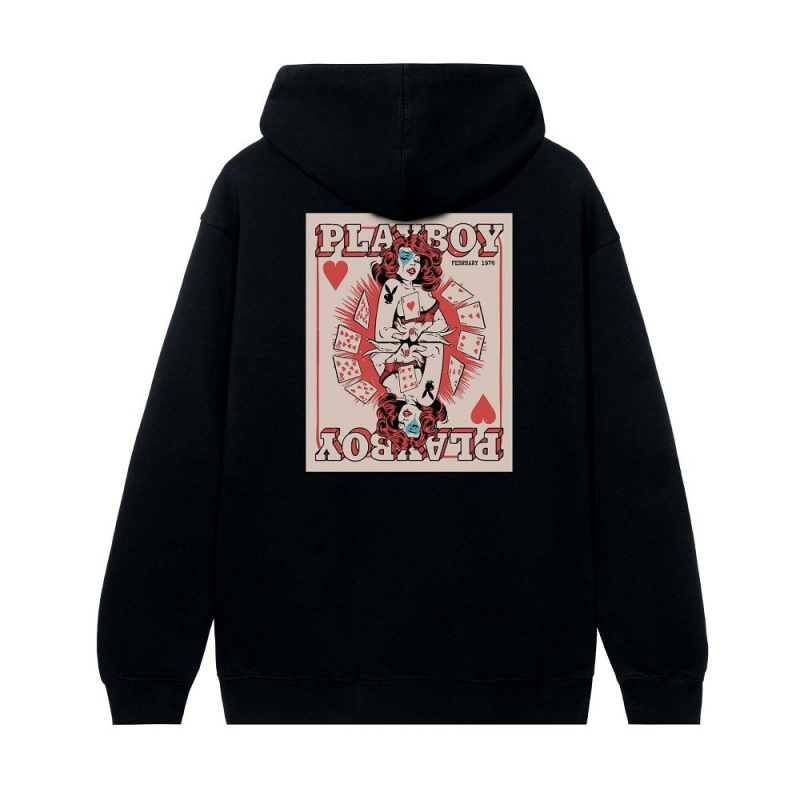 Playboy Queen of Hearts Hoodie Heren Zwart | PLBY-593049